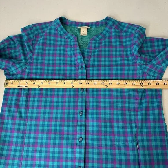 Duluth Flex Sidewinder Shirt Tunic Sz M UPF 30 Plaid Blue Outdoor Hiking - Picture 5 of 10